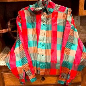 Great for holidays. Silk plaid tie belt raglan sleeves epaulets.